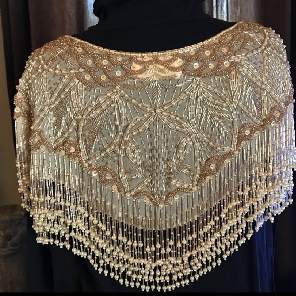 Beaded & Sequin Shoulder Shrug by Cache